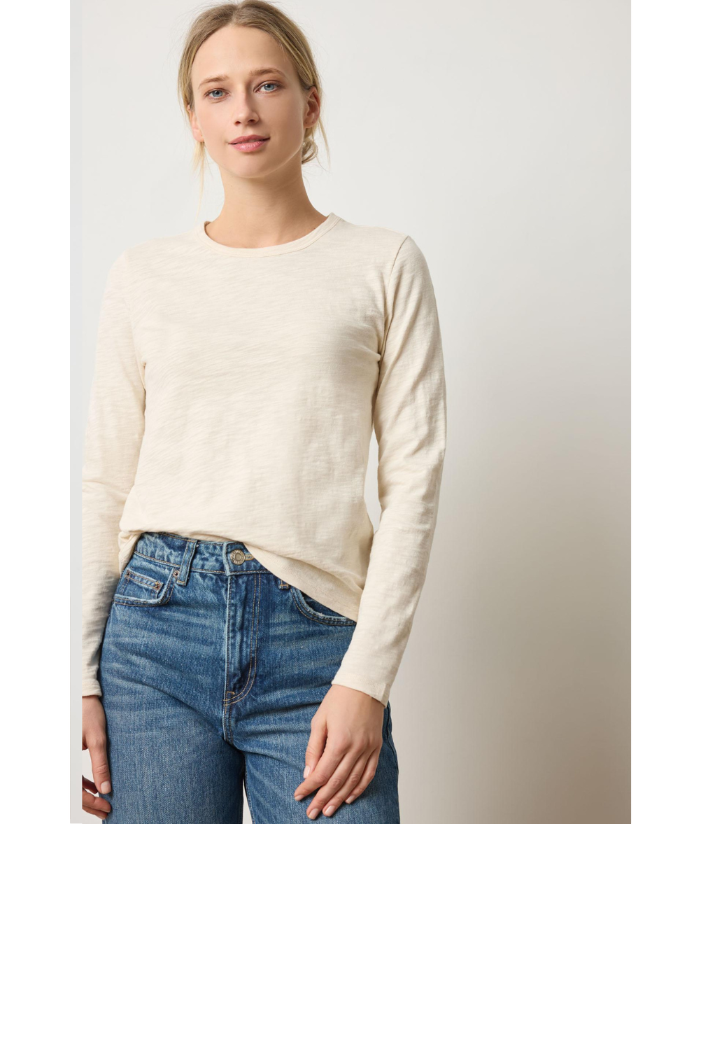 Long Sleeve Crewneck - Stone