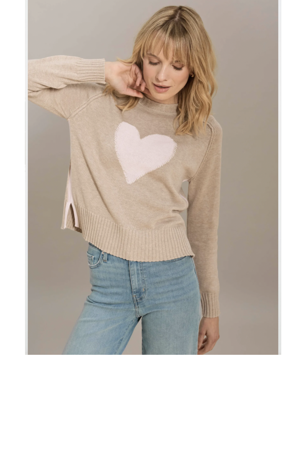 Sweetheart Raglan Sweater- Biscotti
