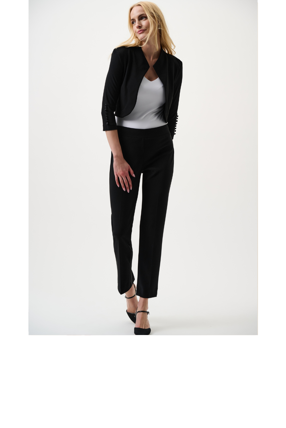 Classic Back Slit Straight Pant - Black