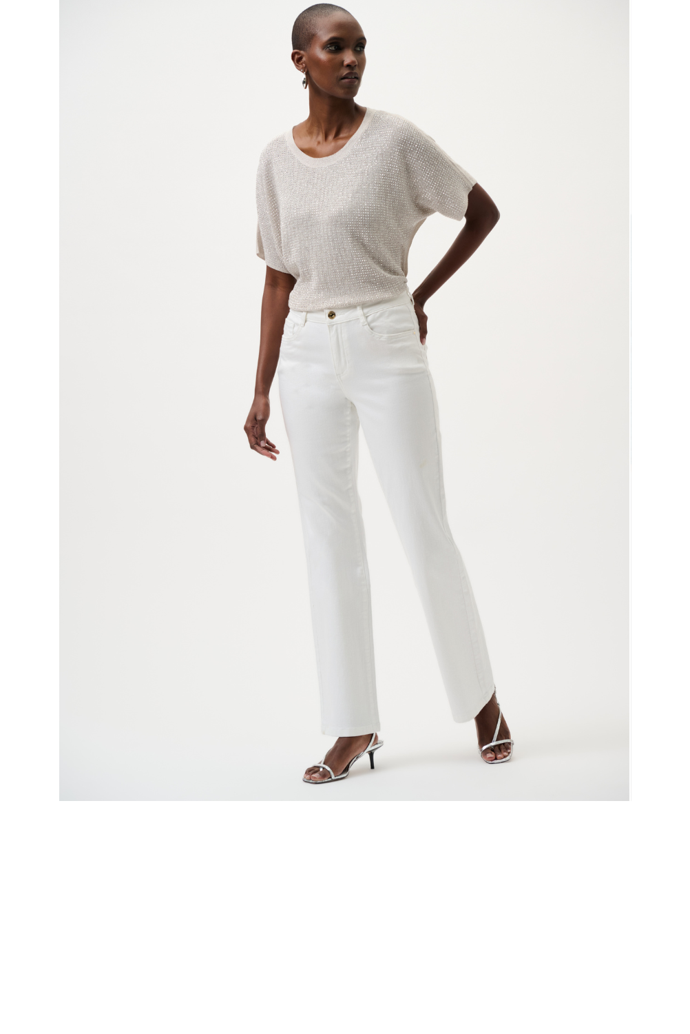 Brooke | Classic Bootcut Stretch Jeans - White