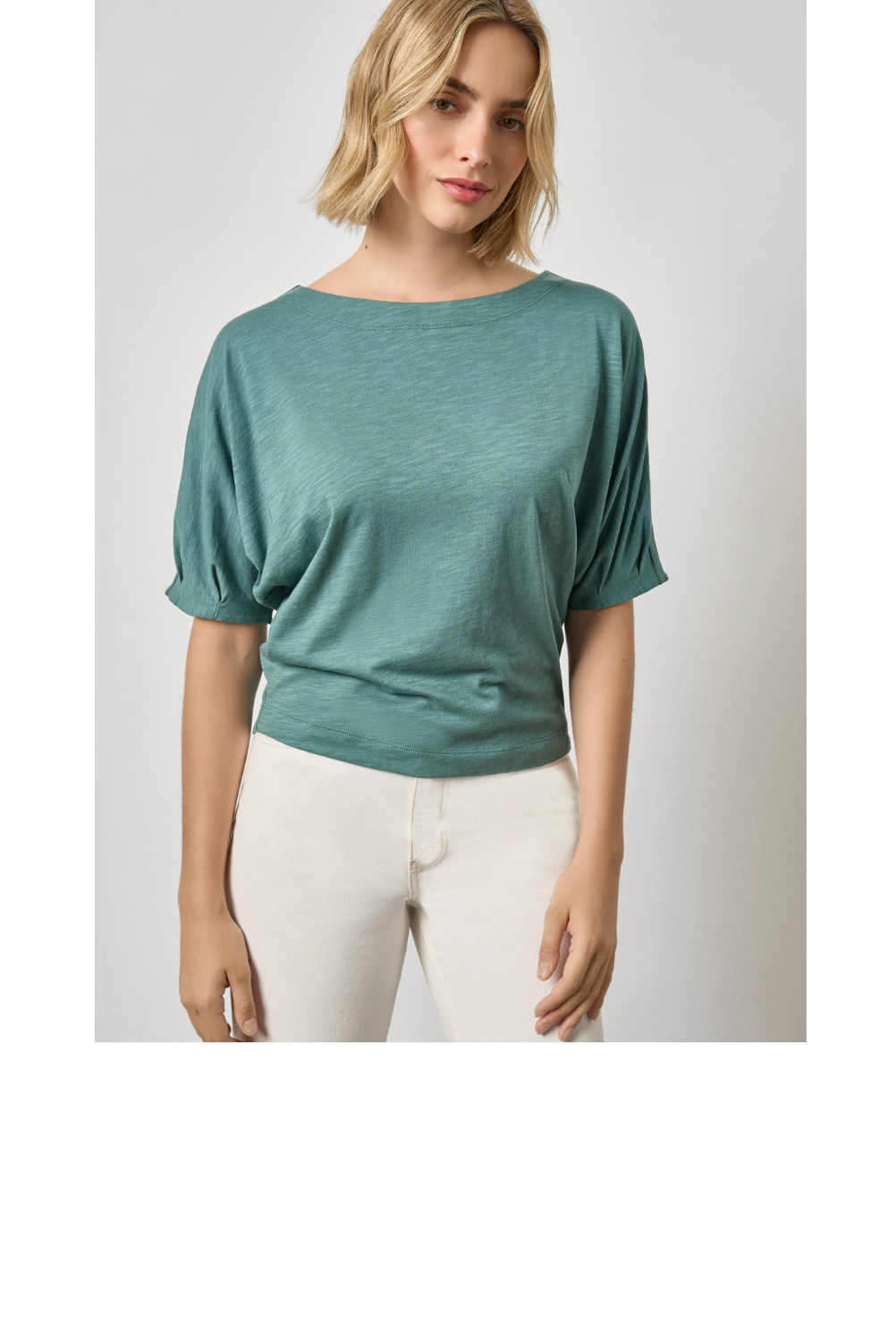 Darted  Sleeve Dolman Wedge - Eucalyptus
