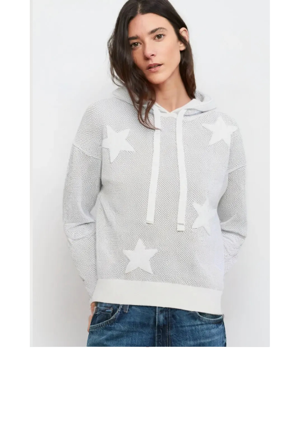 Mesh Stars Hoodie - White