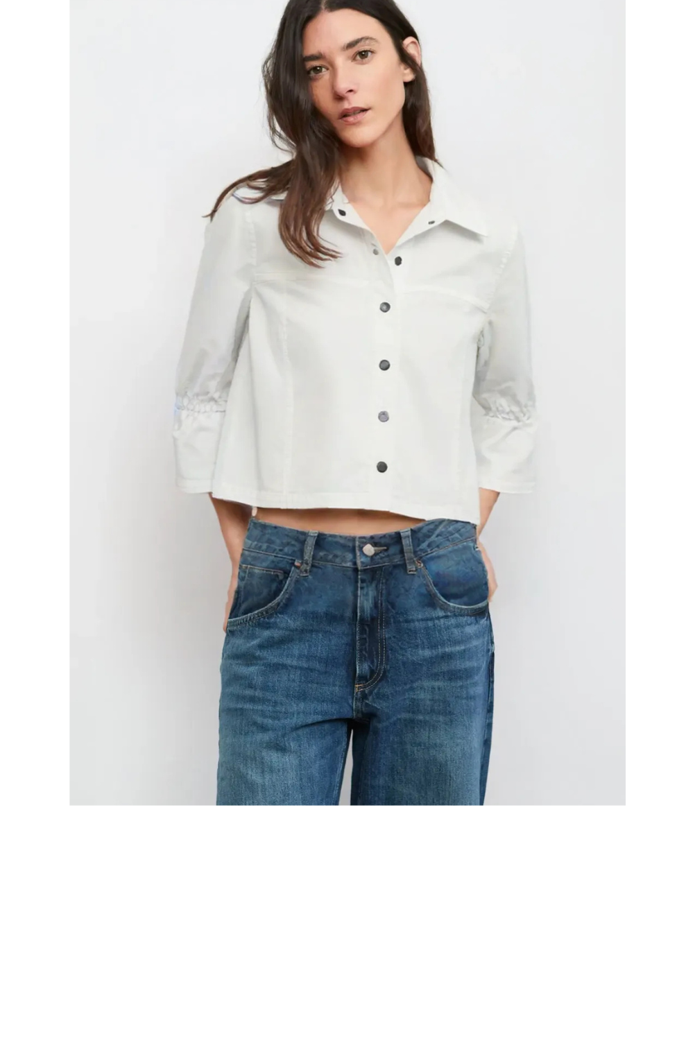 Cinch Sleeve Jacket - White