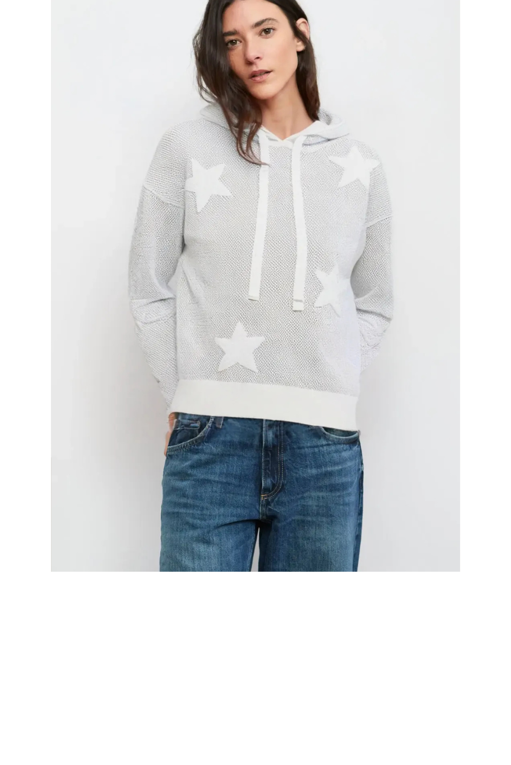 Mesh Stars Hoodie - White