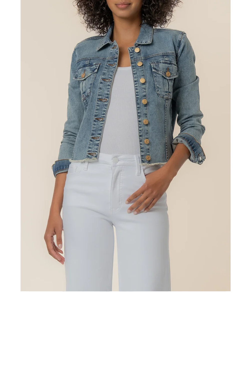 Kara Denim Jacket With Frayed Hem - Standard