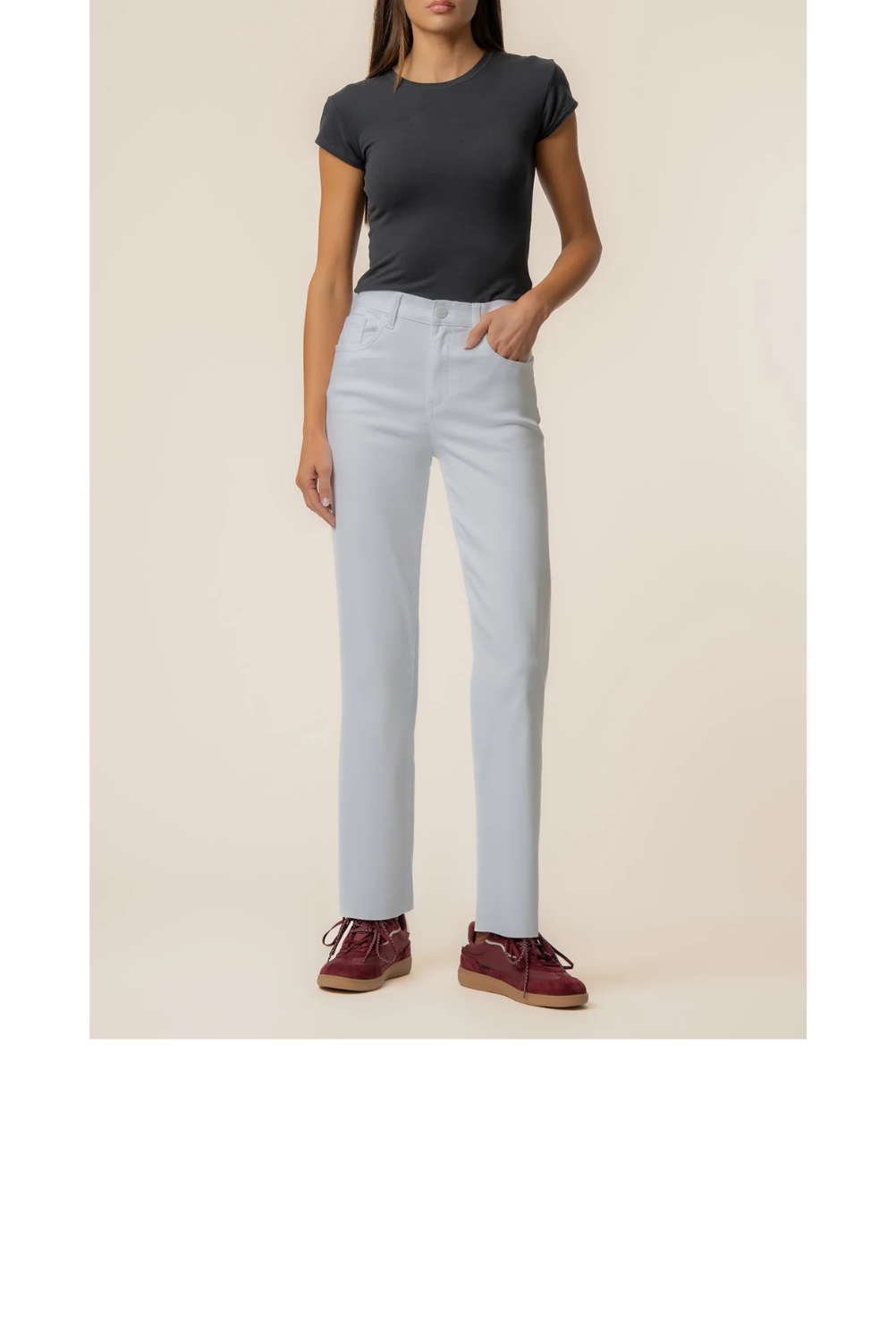 Avery High Rise Straight Leg Jeans - Optic White