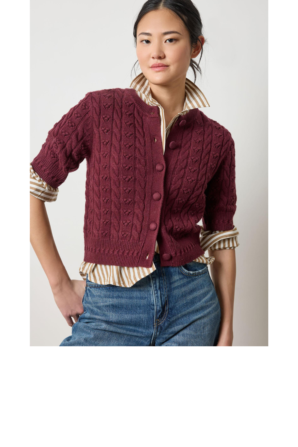 WEBSITE PRODUCT ENTRY- LP- Short Sleeve Cardigan Sweater-PLUM-F.png