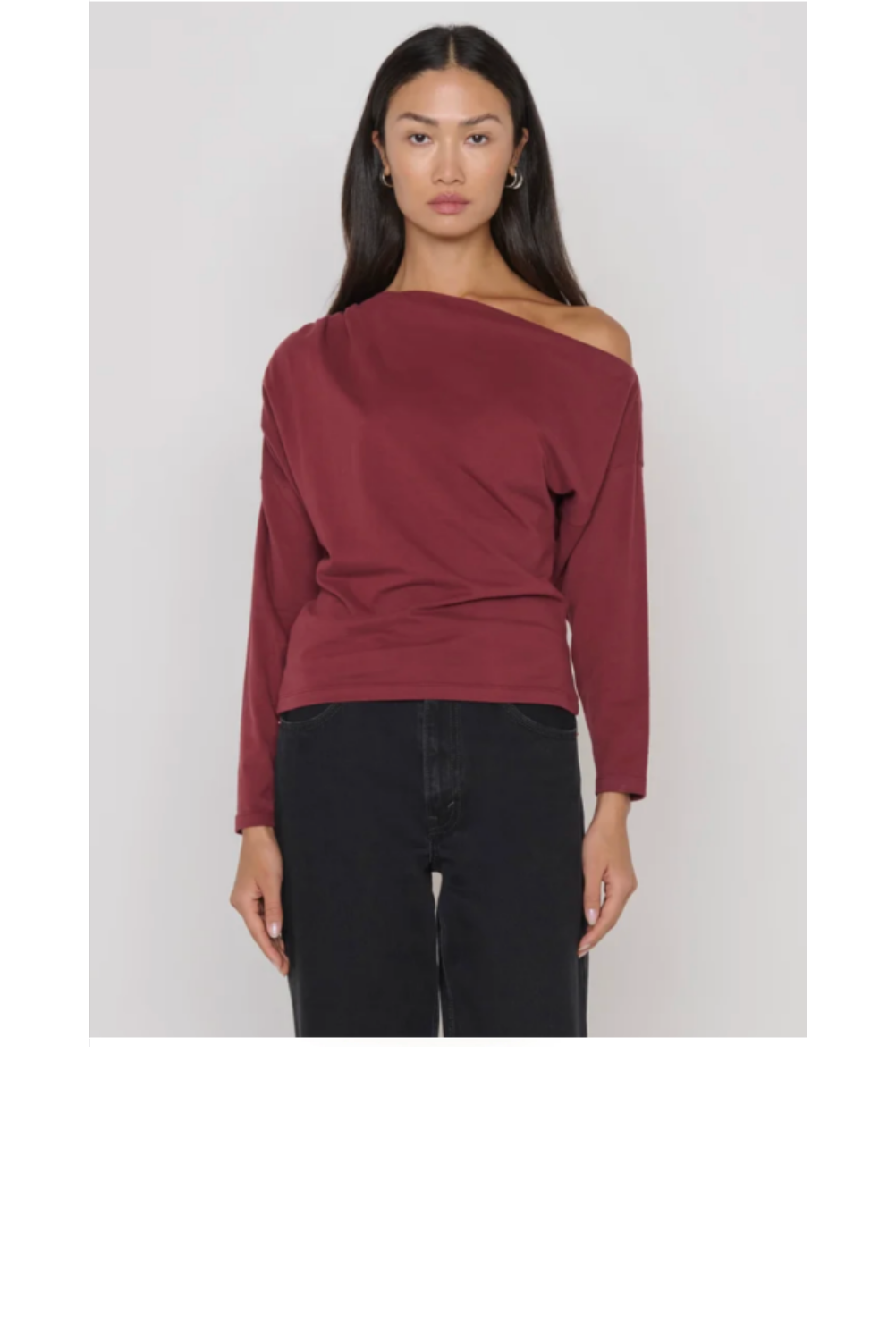 Pietra Off-Shoulder Pima Cotton Top -Truffle