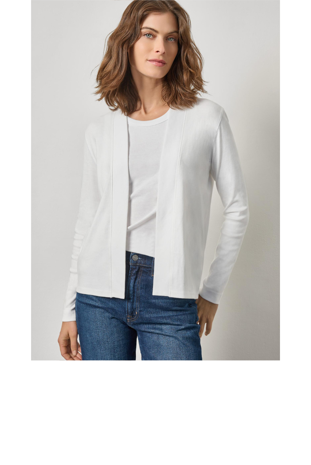 Classic Open Cardigan - White