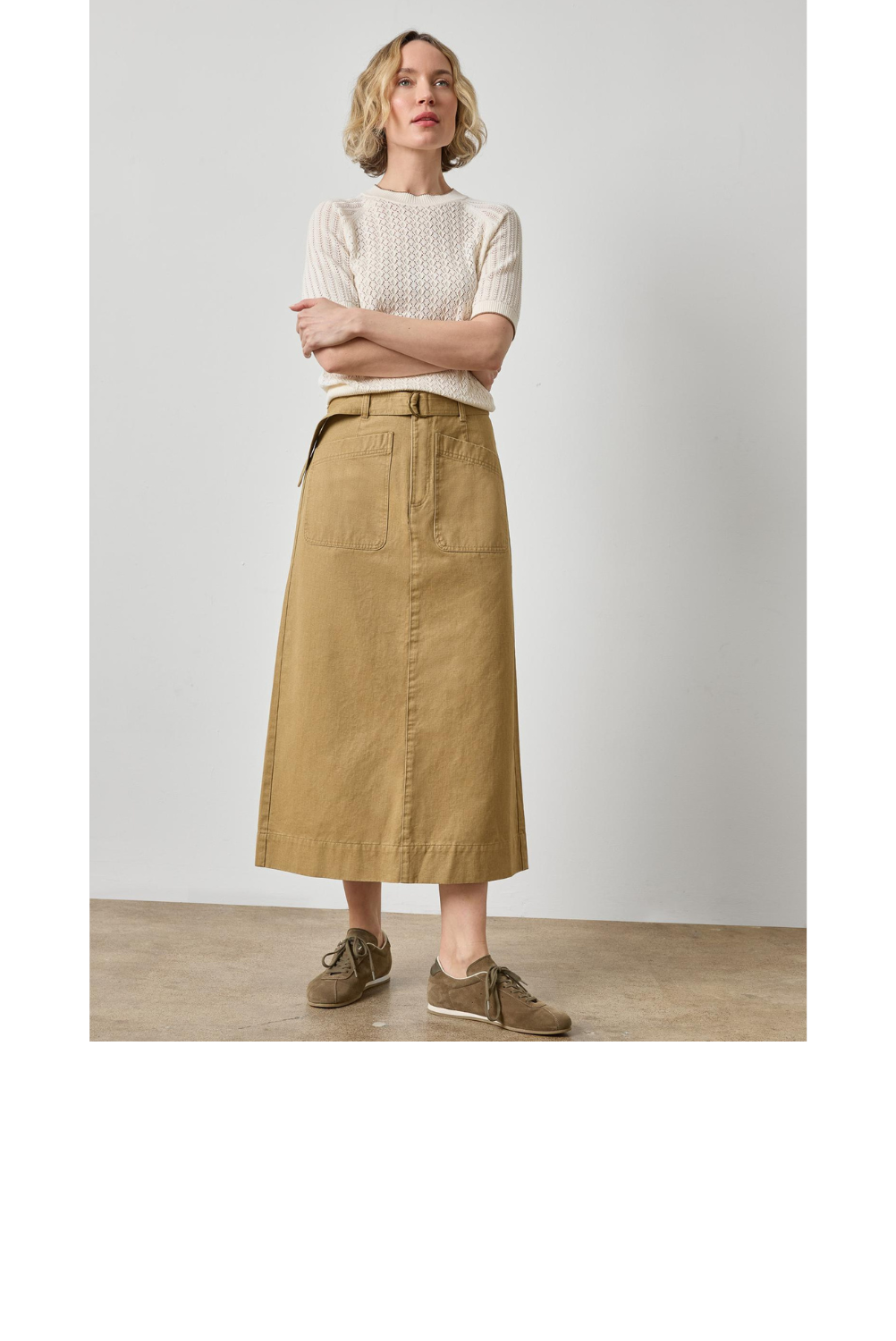 The Everyday Twill Midi - Barley