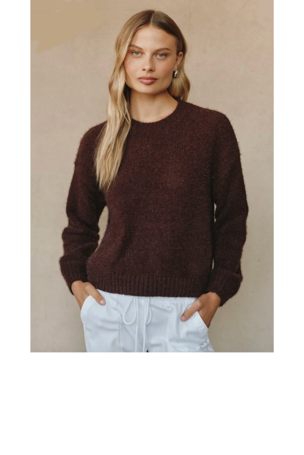 Drop Shoulder Sweater - Pinot Noir