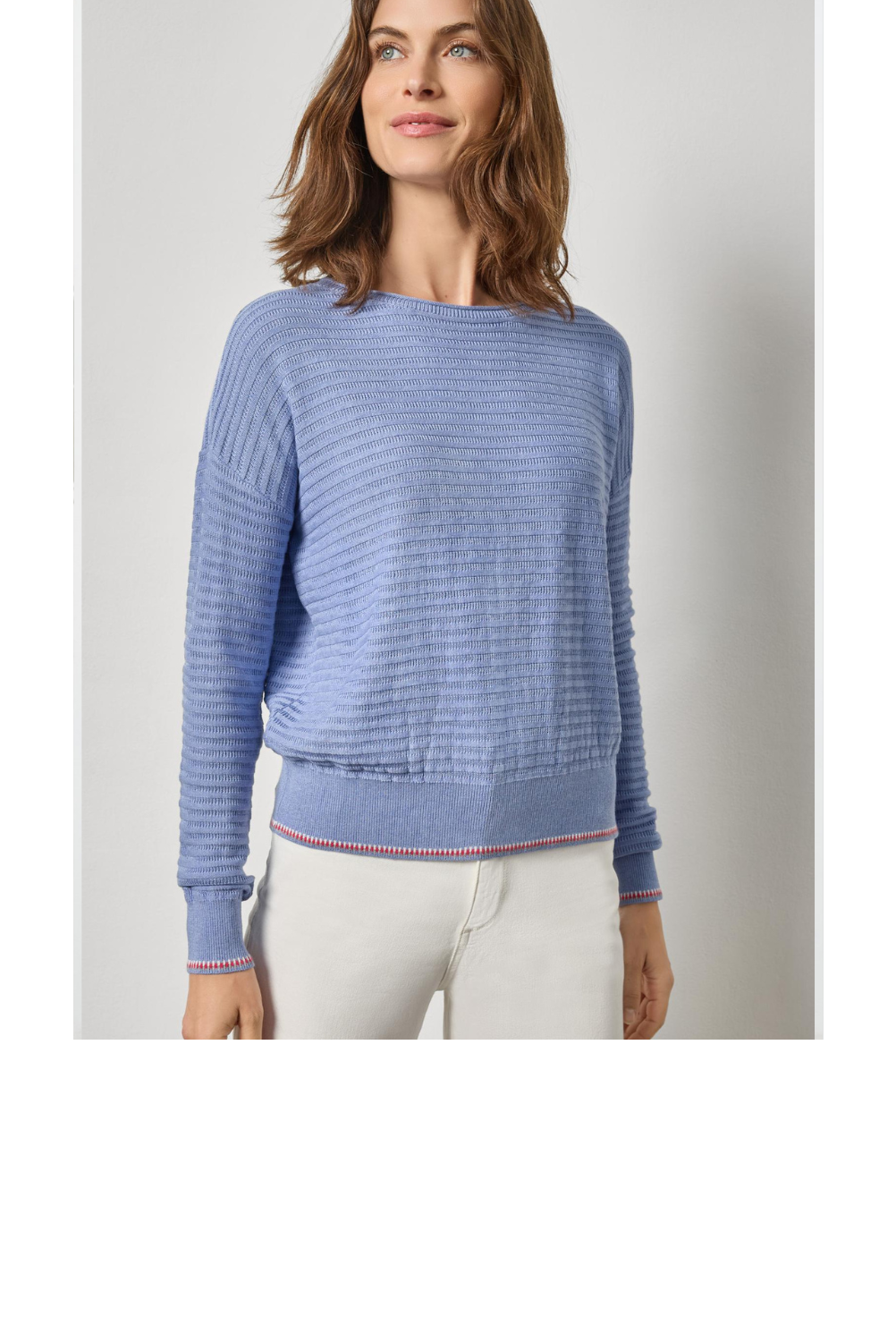 Tipped Hem Sweater - Cornflower
