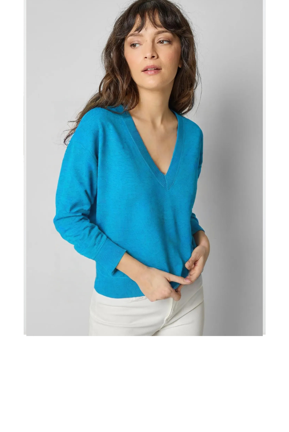 Easy V-Neck Sweater - Aqua