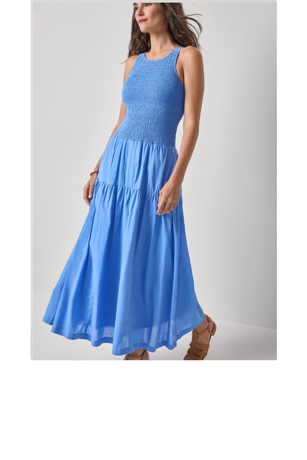 Smocked Bodice Maxi Dress - Ultramarine