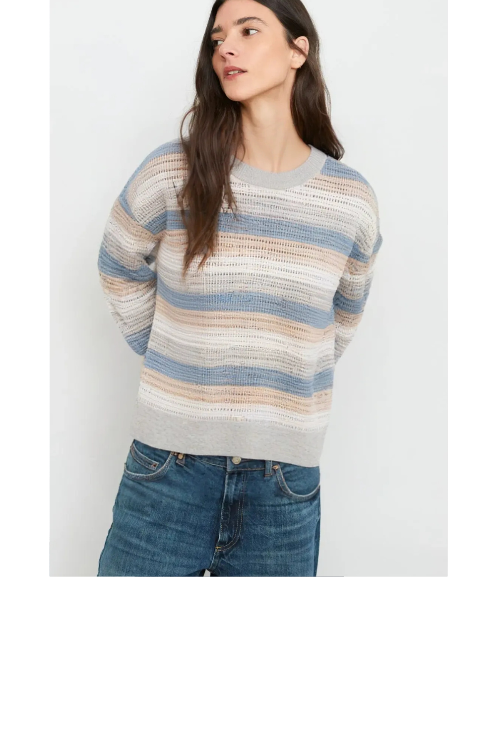 Stripe Pullover Sweater - Sand