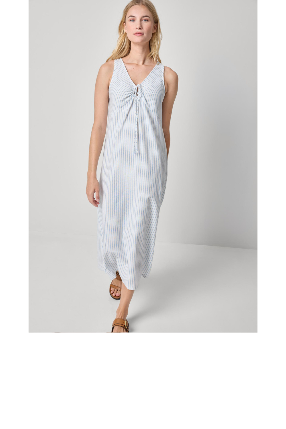 Striped Keyhole Midi Dress - Capri Stripe