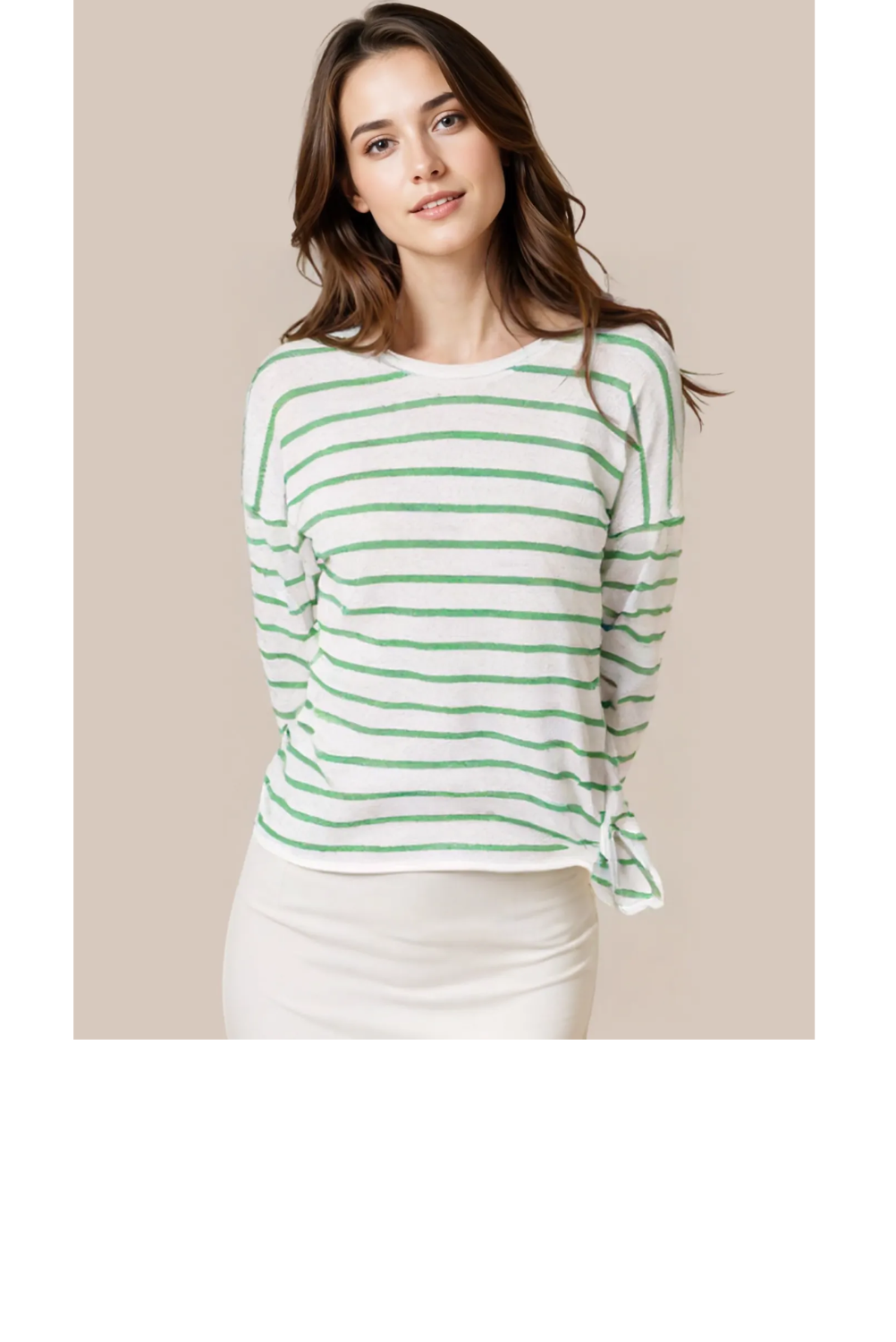 Stripe Crewneck Sweater - White/Spearmint