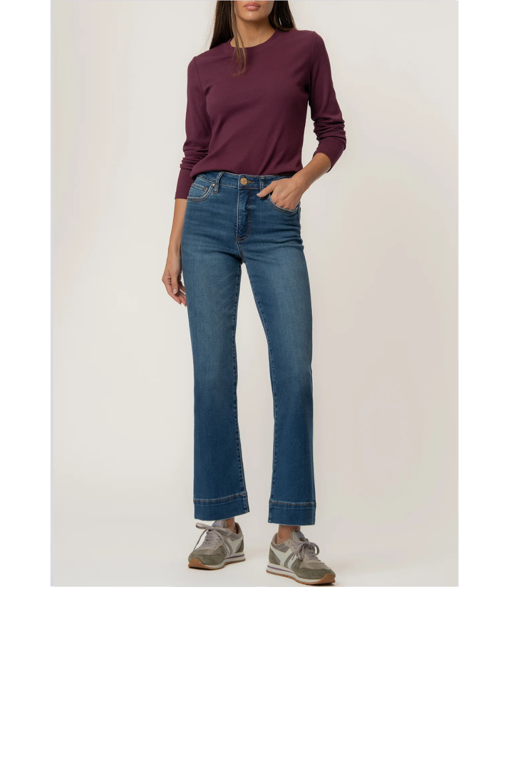 Kelsey High Rise Ankle Flare Wide Hem - Cool