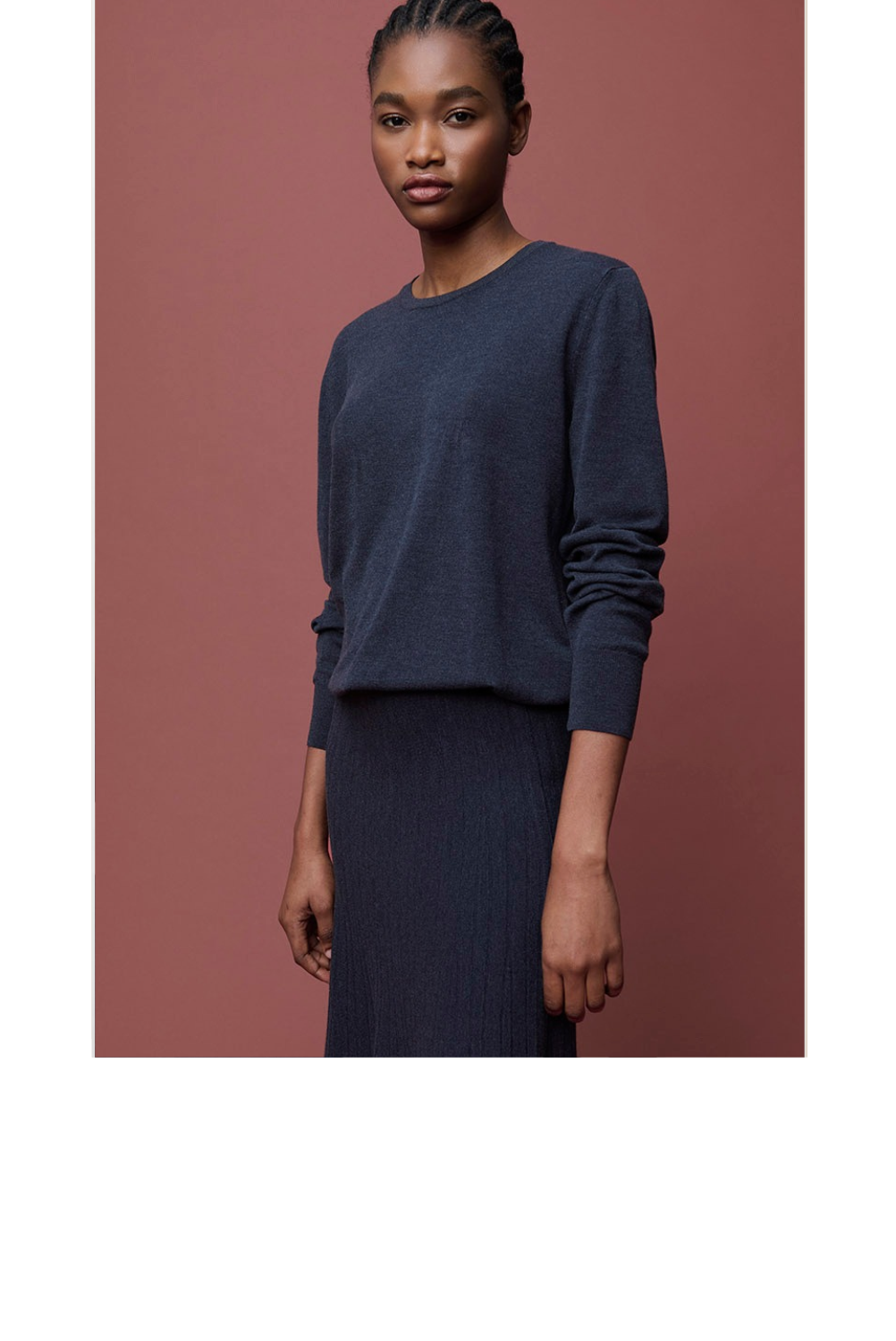Refined Knit Crewneck - Heather Navy