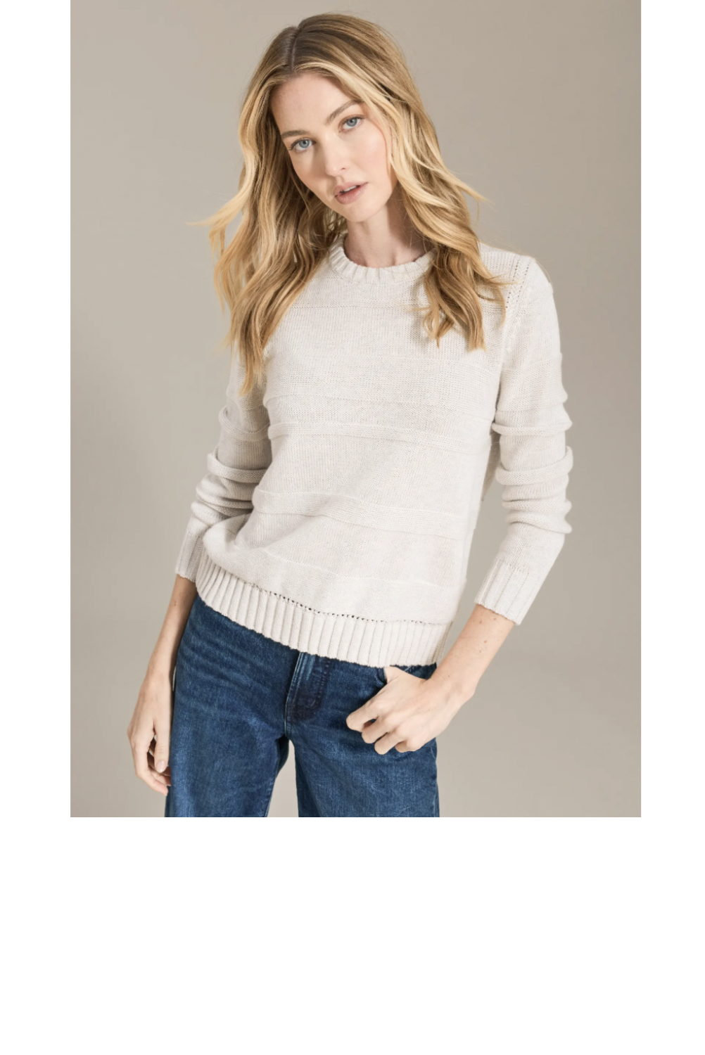 Jessie Textured Stripe Pullover - Mineral