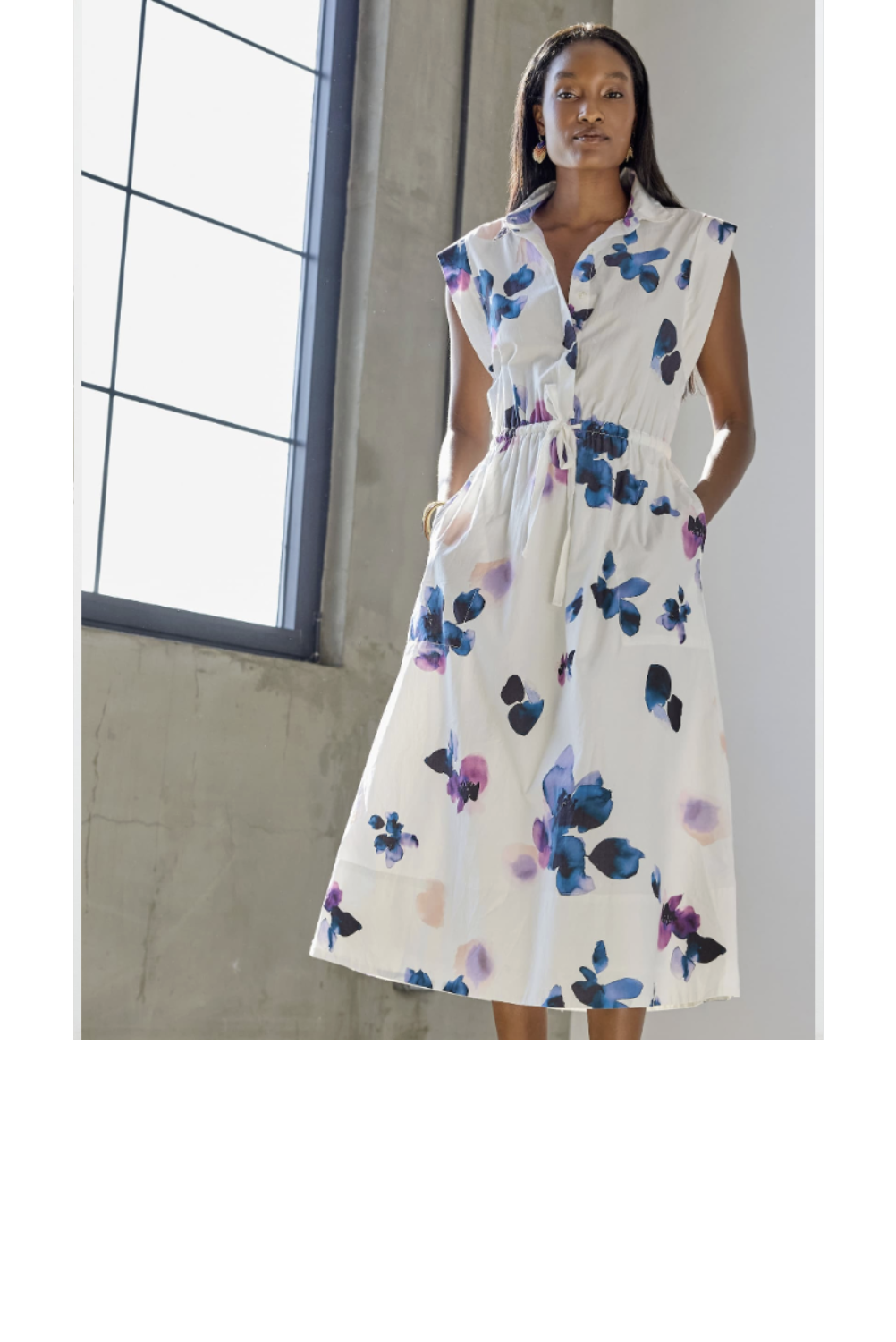 Gusset Sleeve Maxi Dress - Orchid Print