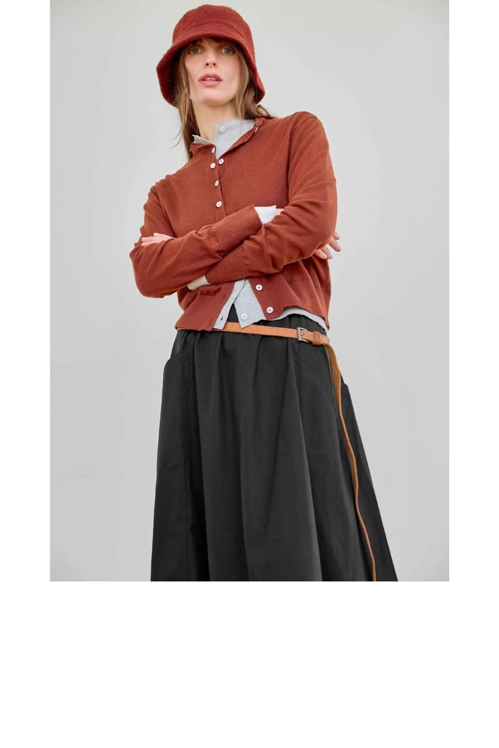 Funnel Neck Cardigan - Maplewood