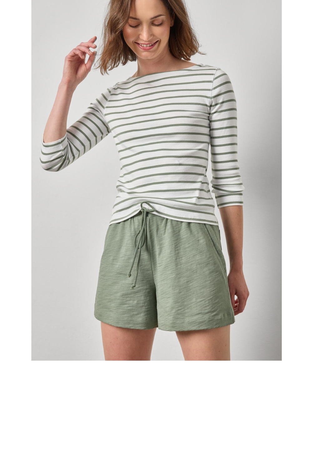 Elastic Waist Drawcord Short - Sage