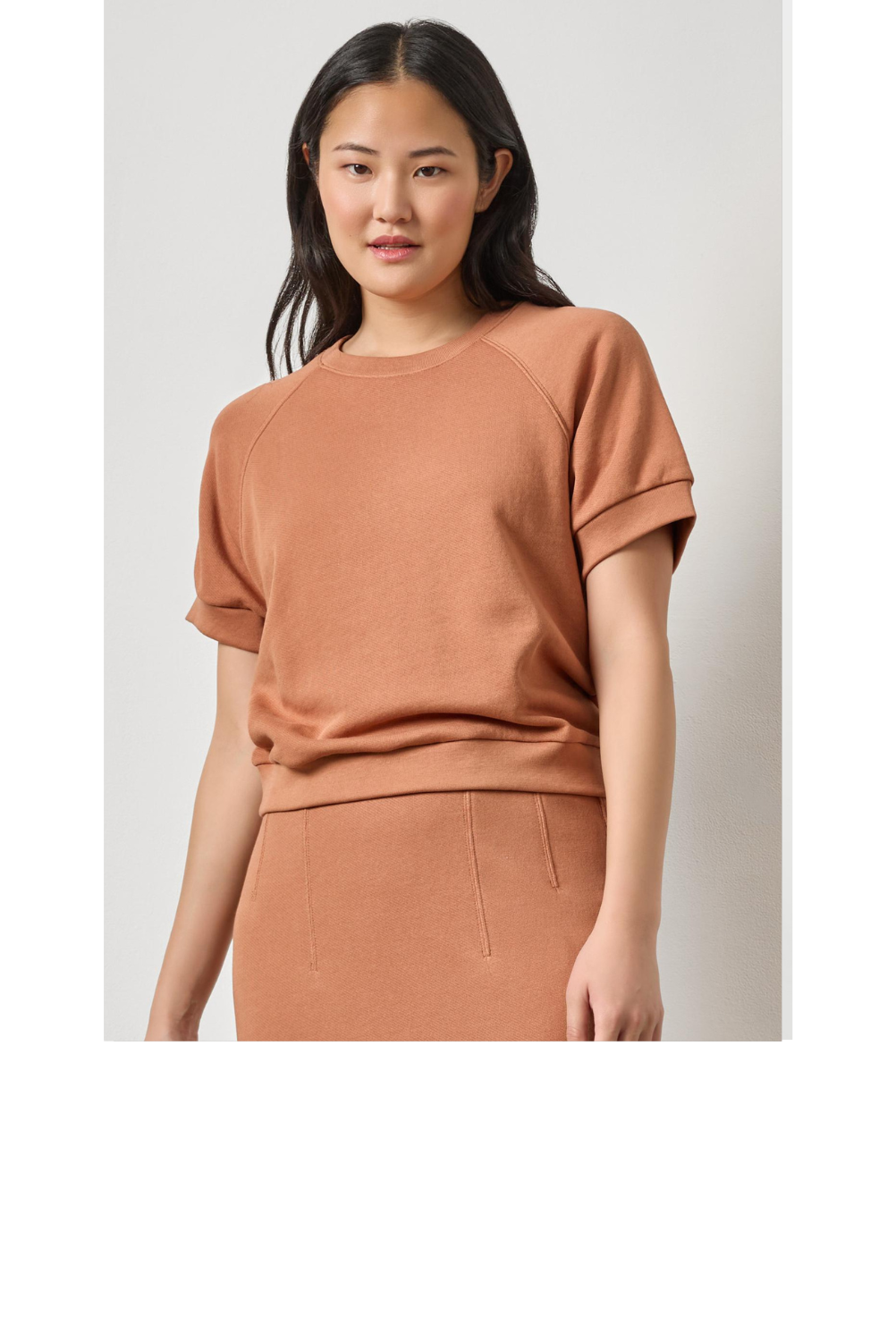 Short Sleeve Terry Sweatshirt - Carob