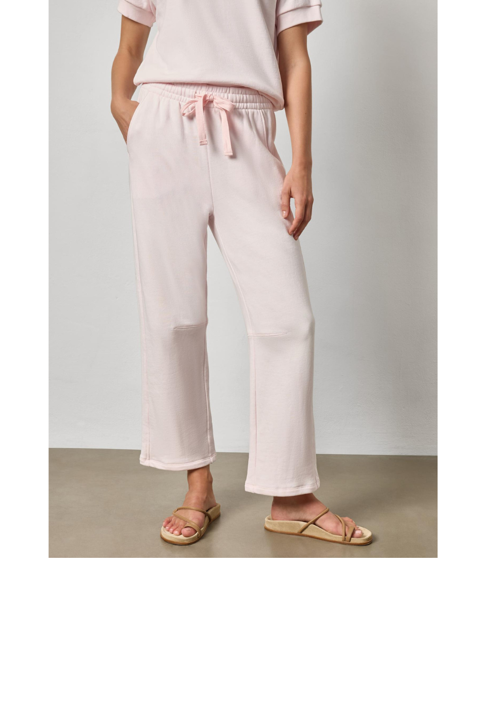 Side Panel Terry Pant -Rosewater