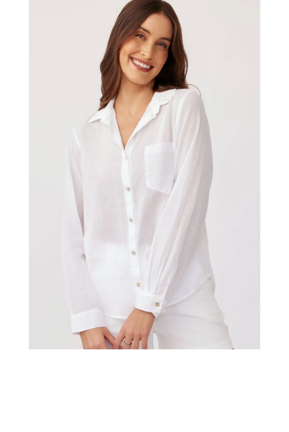 Pocket Button Down Shirt- White