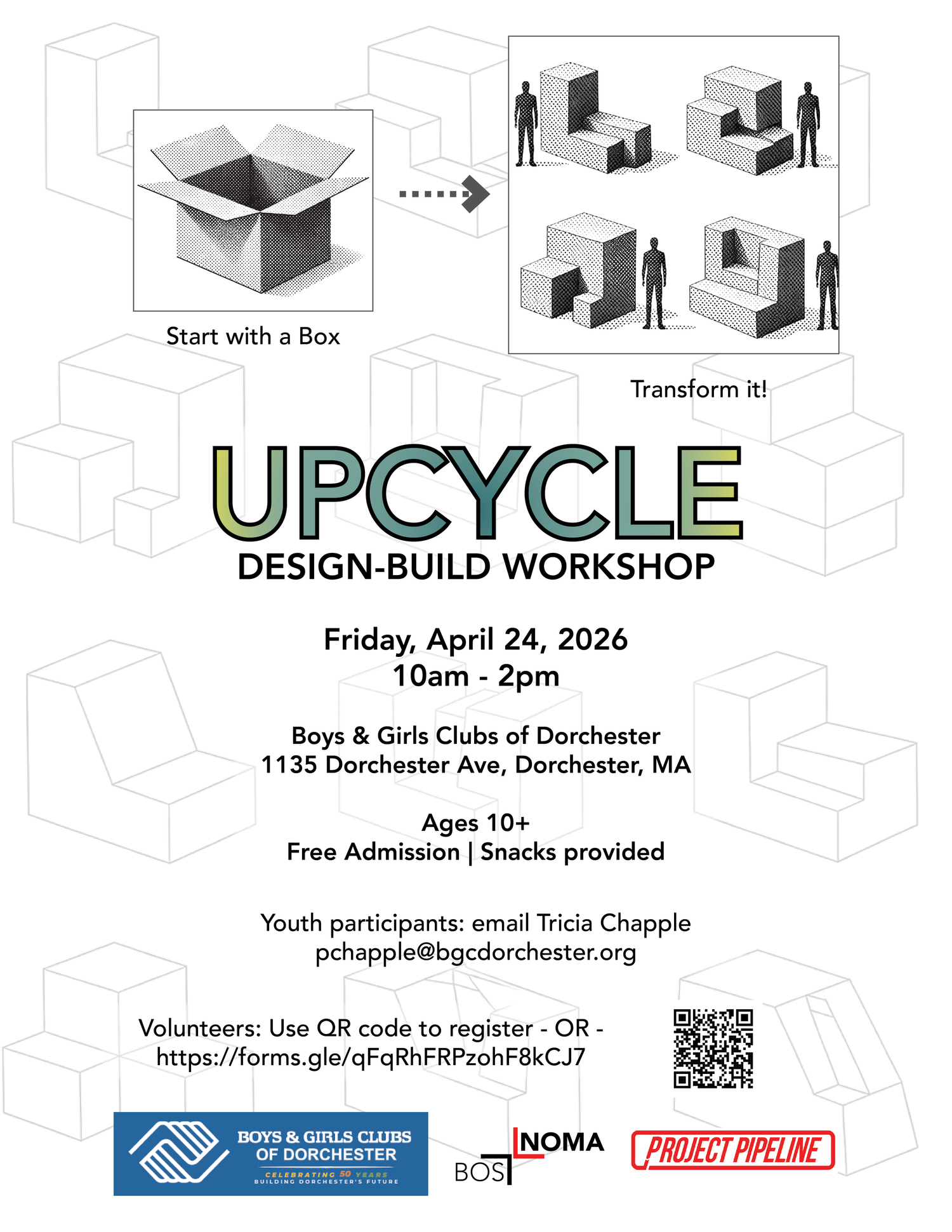 UPCYCLE Workshop: Project Pipeline x Boys and Girls Club of Dorchester ...