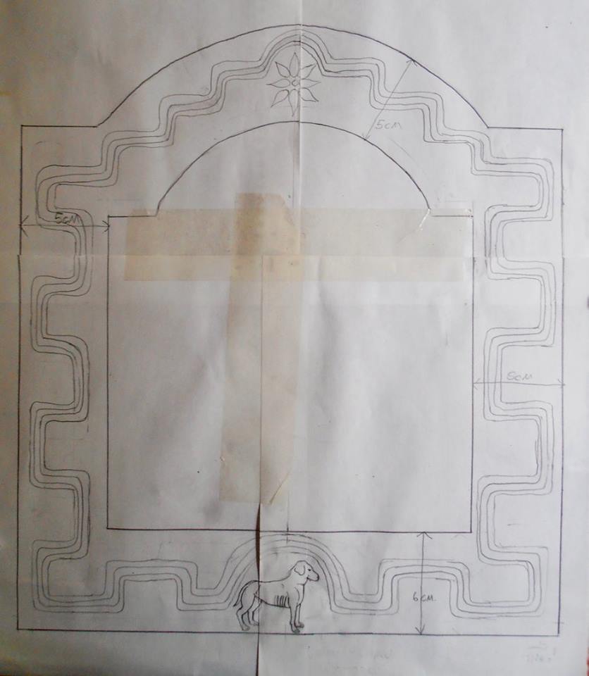  Design for the frame for the icon of San Roque. 