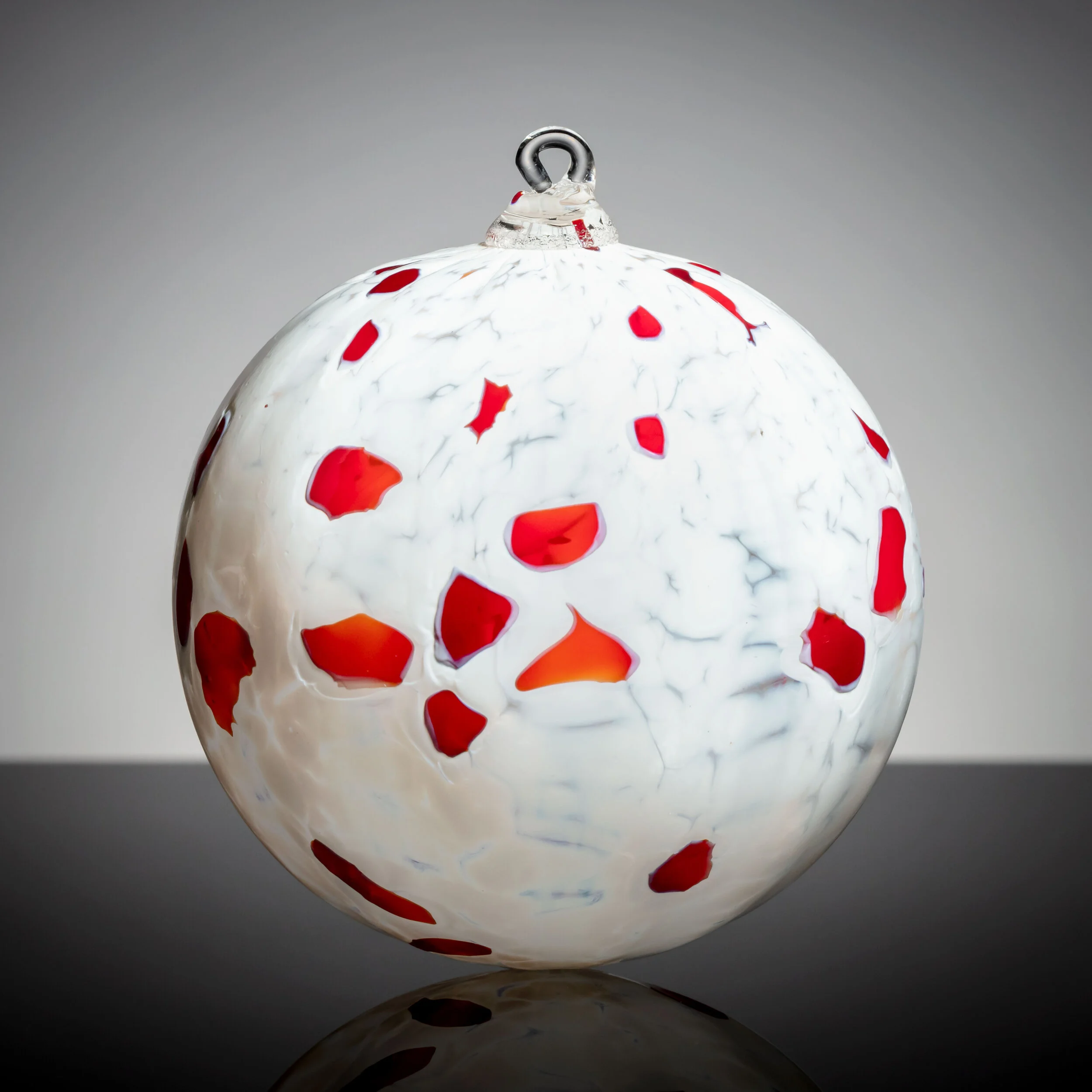 White with Red Spots Ornament