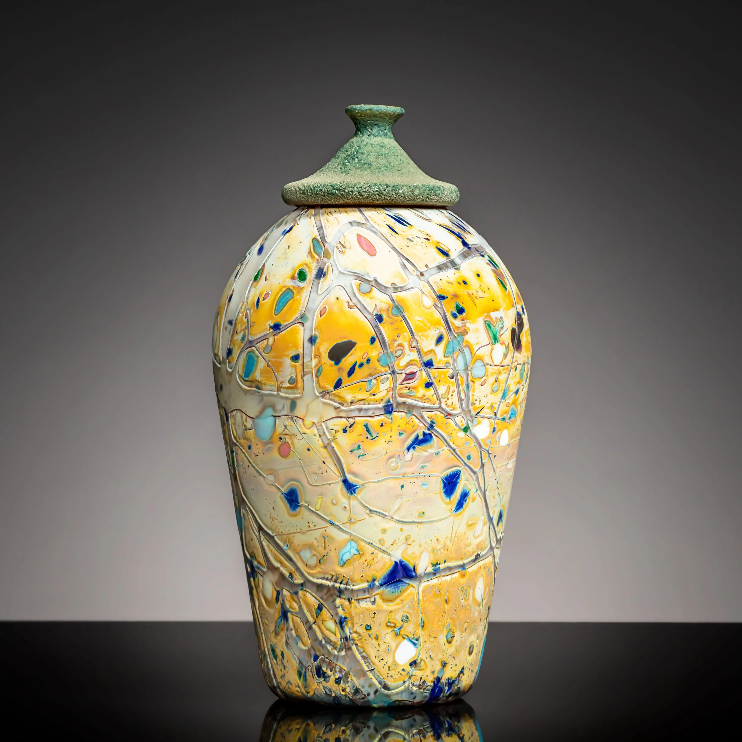 Style 42A - Blown Glass Urn - Vase with Lid #332