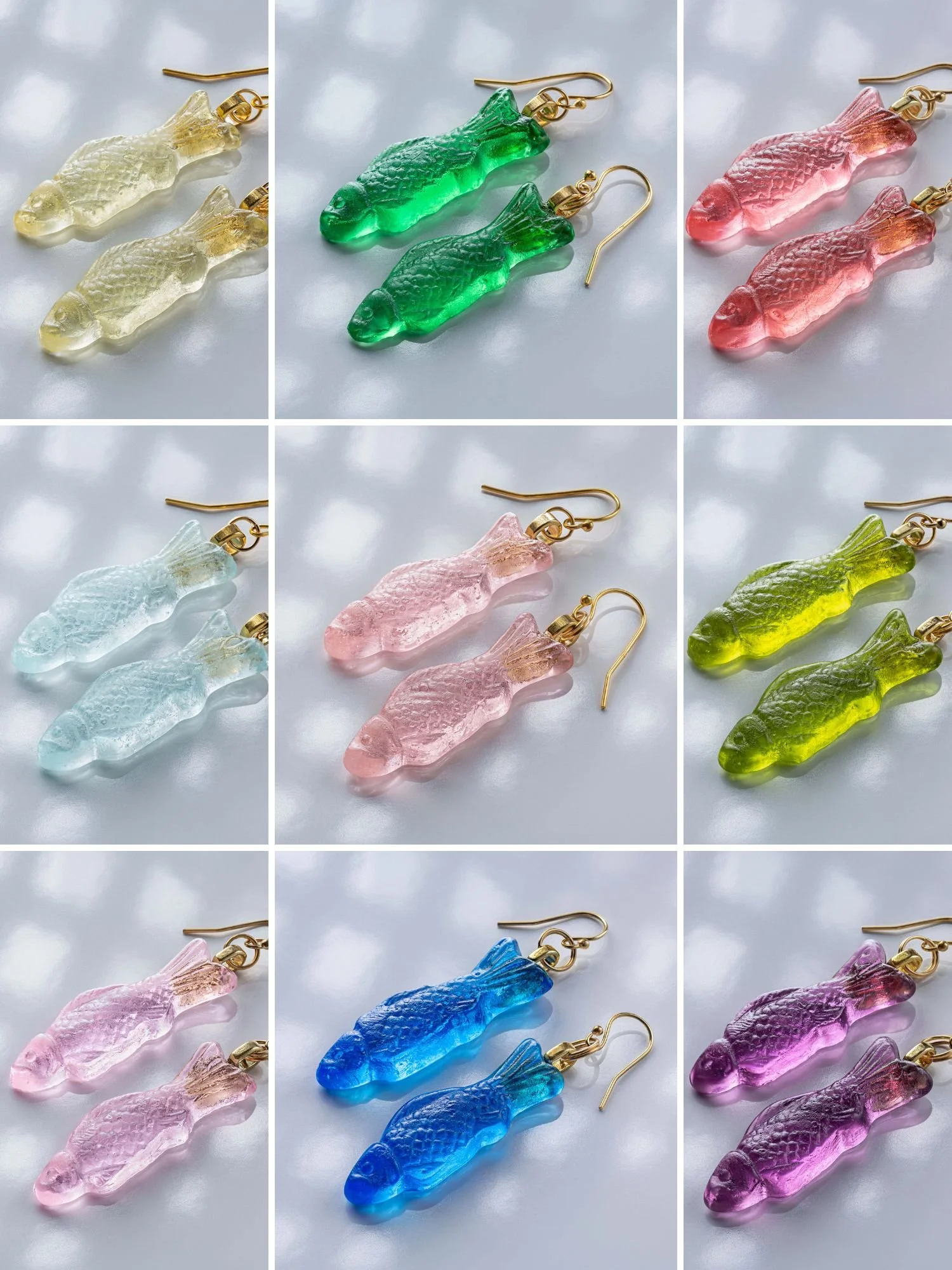 Glass Swedish Fish Earrings - Handcrafted by Local Art Glass