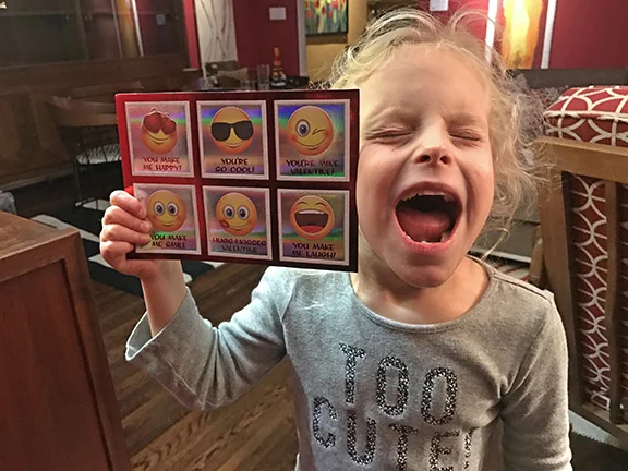Roxie making her own emoji face