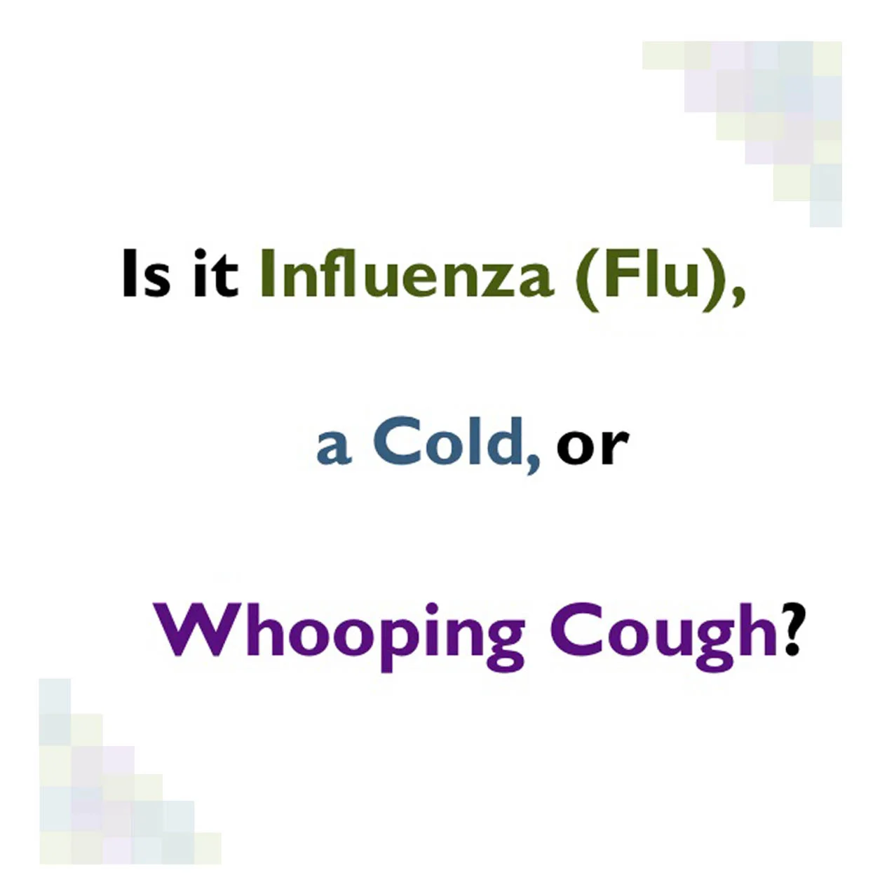 Is it Influenza (Flu), a Cold, or Whooping Cough?