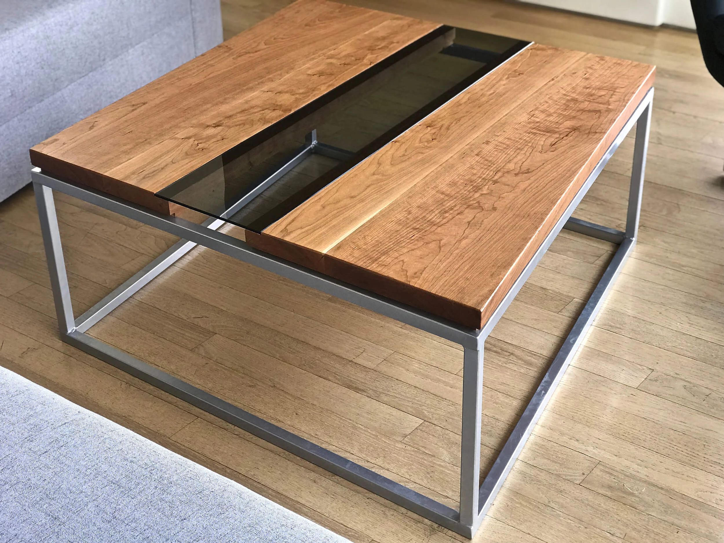 Custom Table - Living Room - Brown/Silver