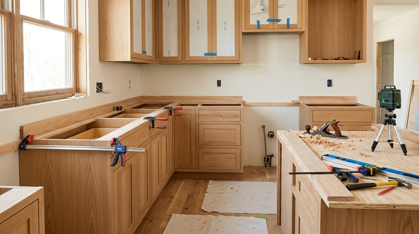 Installing custom cabinets