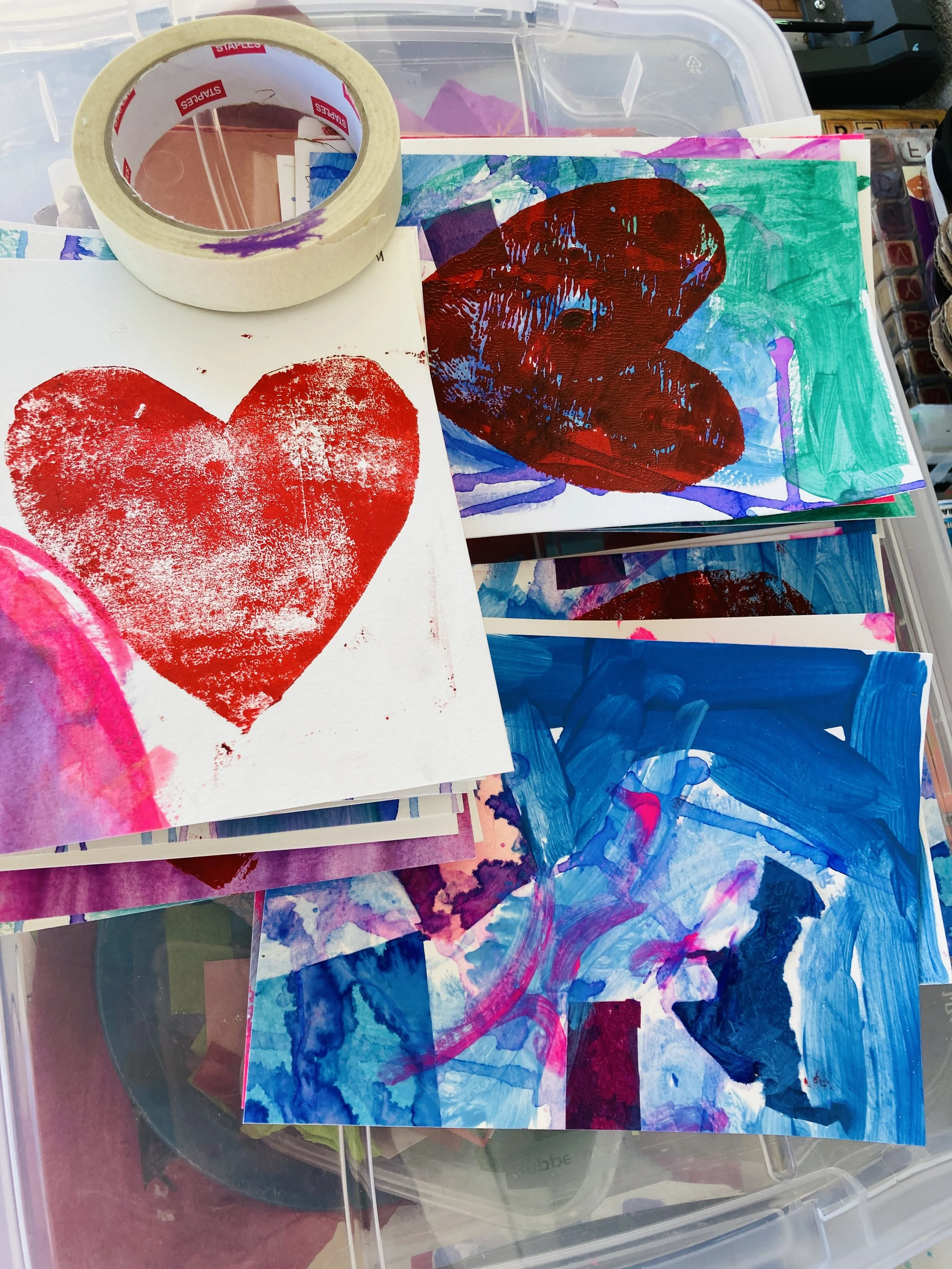  Printmaking Valentines 