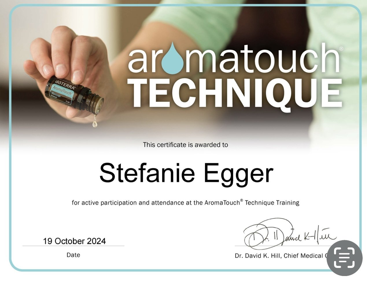 AromaTouch Zertifikat