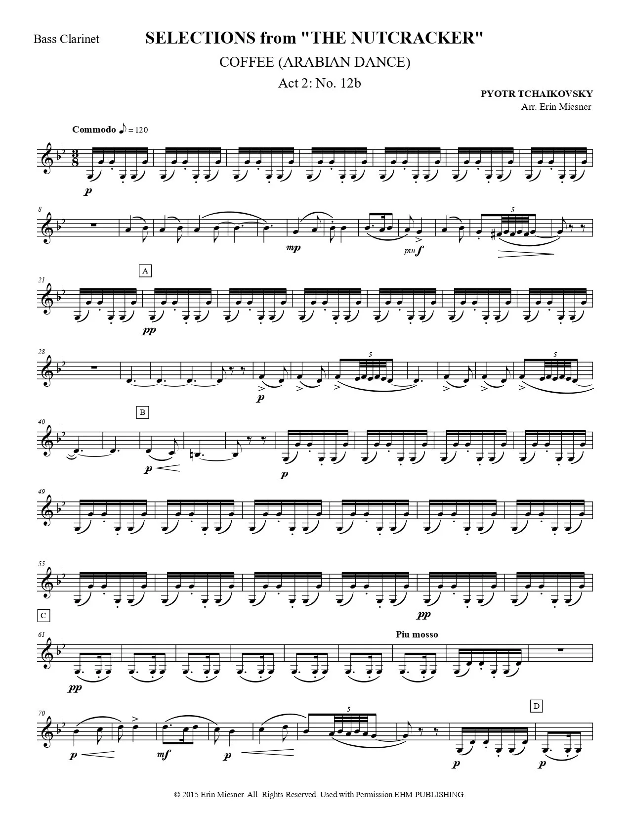 Coffee (Arabian) Dance from "The Nutcracker" for Quartet — EHM Publishing