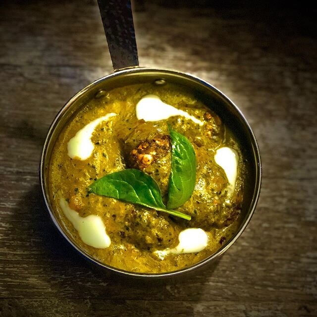 Palak Kofta....spinach &amp; paneer dumpling, some of those homemade spices.....available now on our menu... Outdoor seating open for lunch &amp; dinner 7 days a week 11:30am-9pm ...#mumbaidreamsnyack #food#india #indianfood #beer #foodporn #foodpics