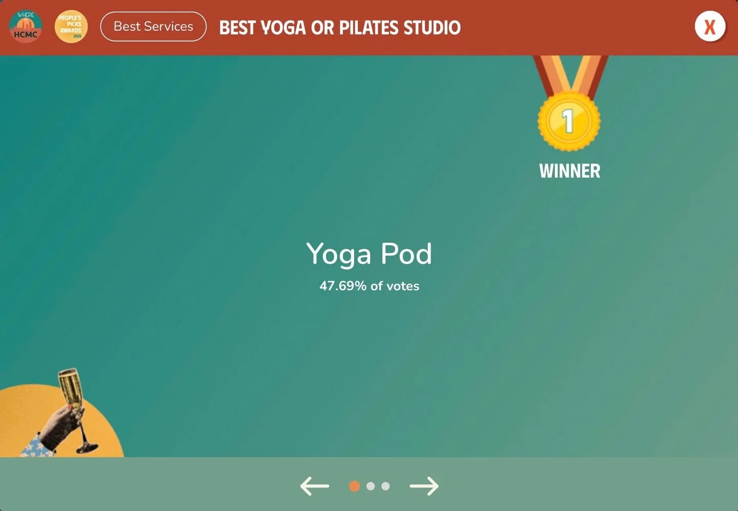 🎉 𝟐𝟎𝟐𝟓 𝐖𝐢𝐧𝐧𝐞𝐫 𝐨𝐟 &ldquo;𝐁𝐞𝐬𝐭 𝐘𝐨𝐠𝐚 𝐨𝐫 𝐏𝐢𝐥𝐚𝐭𝐞𝐬 𝐒𝐭𝐮𝐝𝐢𝐨 𝐢𝐧 𝐇𝐂𝐌𝐂&rdquo; 𝐚𝐭 𝐭𝐡𝐞 𝐏𝐞𝐨𝐩𝐥𝐞&rsquo;𝐬 𝐏𝐢𝐜𝐤𝐬 𝐀𝐰𝐚𝐫𝐝𝐬! 🏅

Dear YP Family, this news came as both a surprise and a joy for our whole team