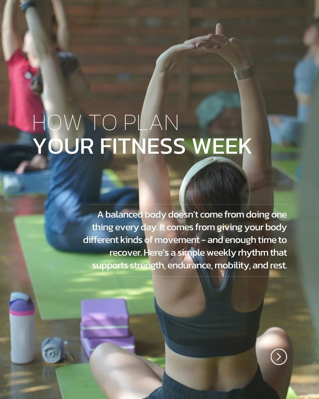 (Vui l&ograve;ng xem Tiếng Việt b&ecirc;n dưới)

A healthy fitness routine doesn&rsquo;t mean pushing your body hard every single day - it means finding the right balance between movement and recovery. A well-rounded week usually includes a mix of st