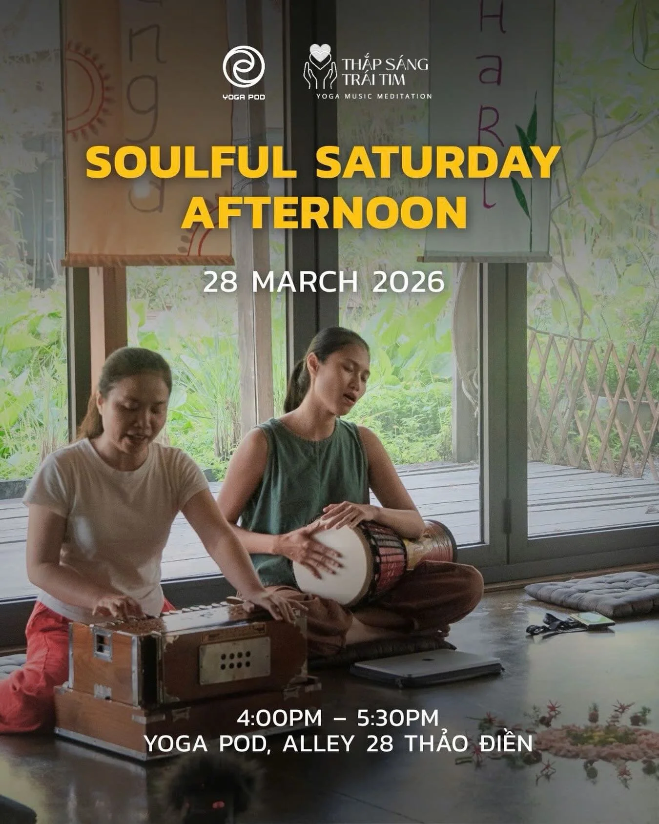 🪷 𝐒𝐎𝐔𝐋𝐅𝐔𝐋 𝐒𝐀𝐓𝐔𝐑𝐃𝐀𝐘 𝐀𝐅𝐓𝐄𝐑𝐍𝐎𝐎𝐍 - 𝟐𝟖.𝟎𝟑.𝟐𝟎𝟐𝟔

Once a month, we have a gentle date with Thắp S&aacute;ng Tr&aacute;i Tim to sit together in the peaceful space of Yoga Pod, warming the heart and allowing the mind to fully 