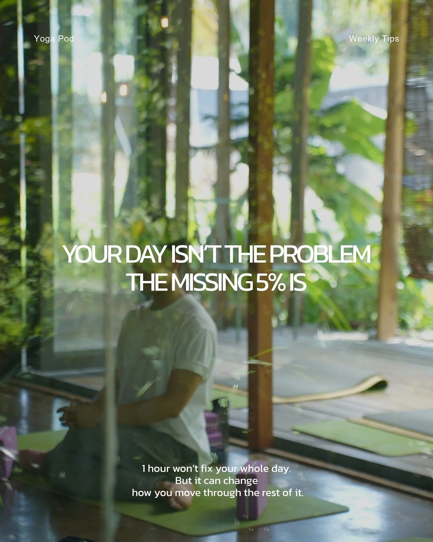 Did you know - just a small
portion of your day can shift
how the rest of it feels 🤍

See you on the mat!

 You can
book a mat in advance via the
link below:
👉 https://www.yogapodsaigon.com/
district-2

----
Bạn c&oacute; biết - chỉ cần 5% rất nhỏ
