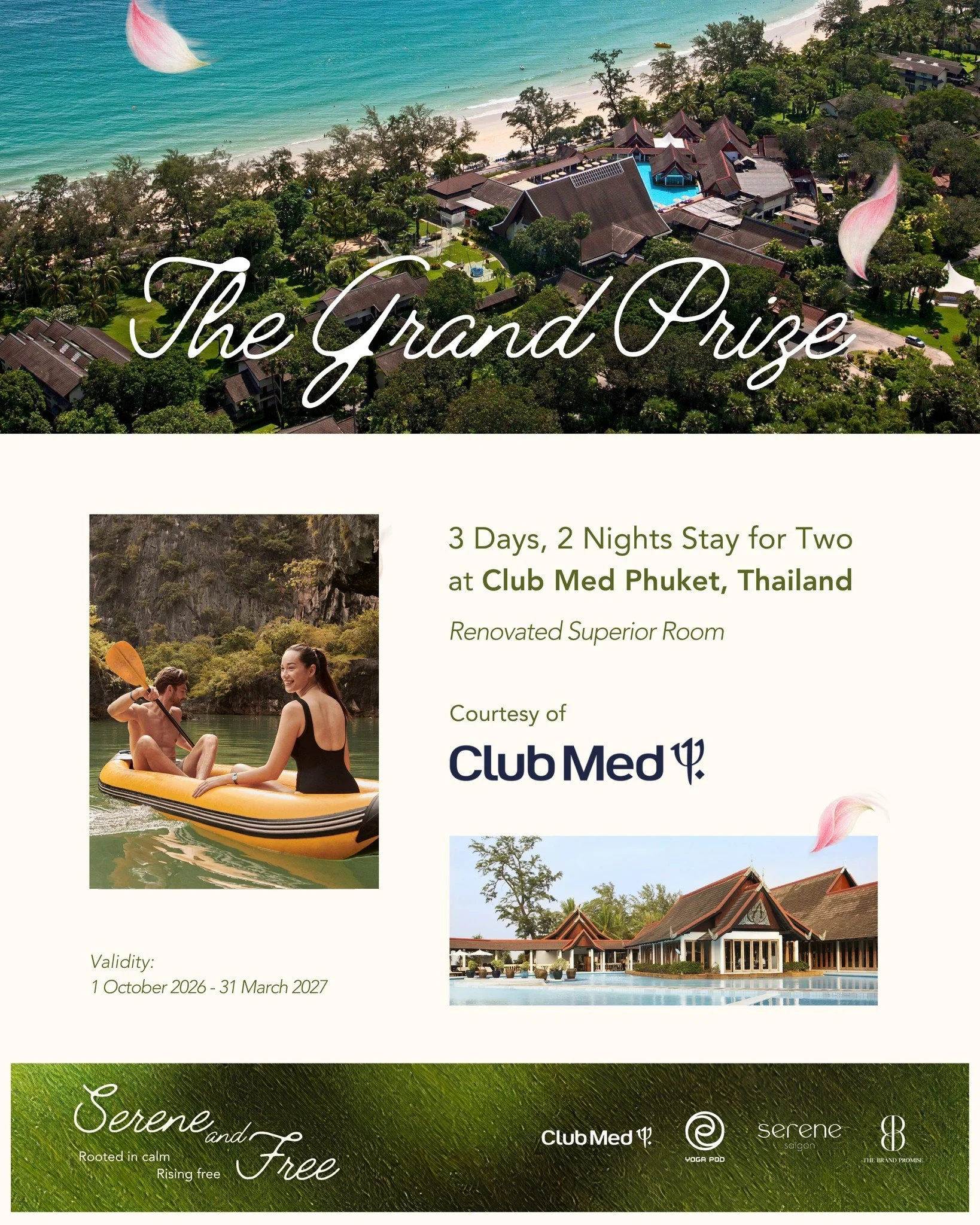 🌴 [SERENE &amp; FREE] CLUB MED GRAND PRIZE | EARLY BIRD ENDS TOMORROW

Amid the movement, music and art of Serene &amp; Free, Yoga Pod is very happy to reveal a special Grand Prize from @clubmed ✨

One lucky guest will receive 3 Days 2 Nights stay f