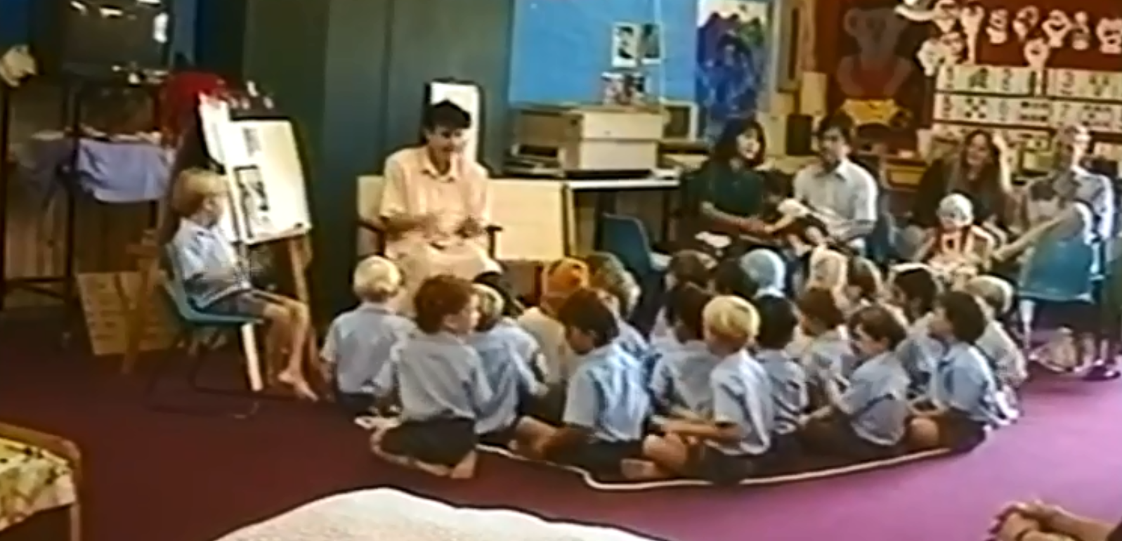 Marion Barter teaching children in her class.
