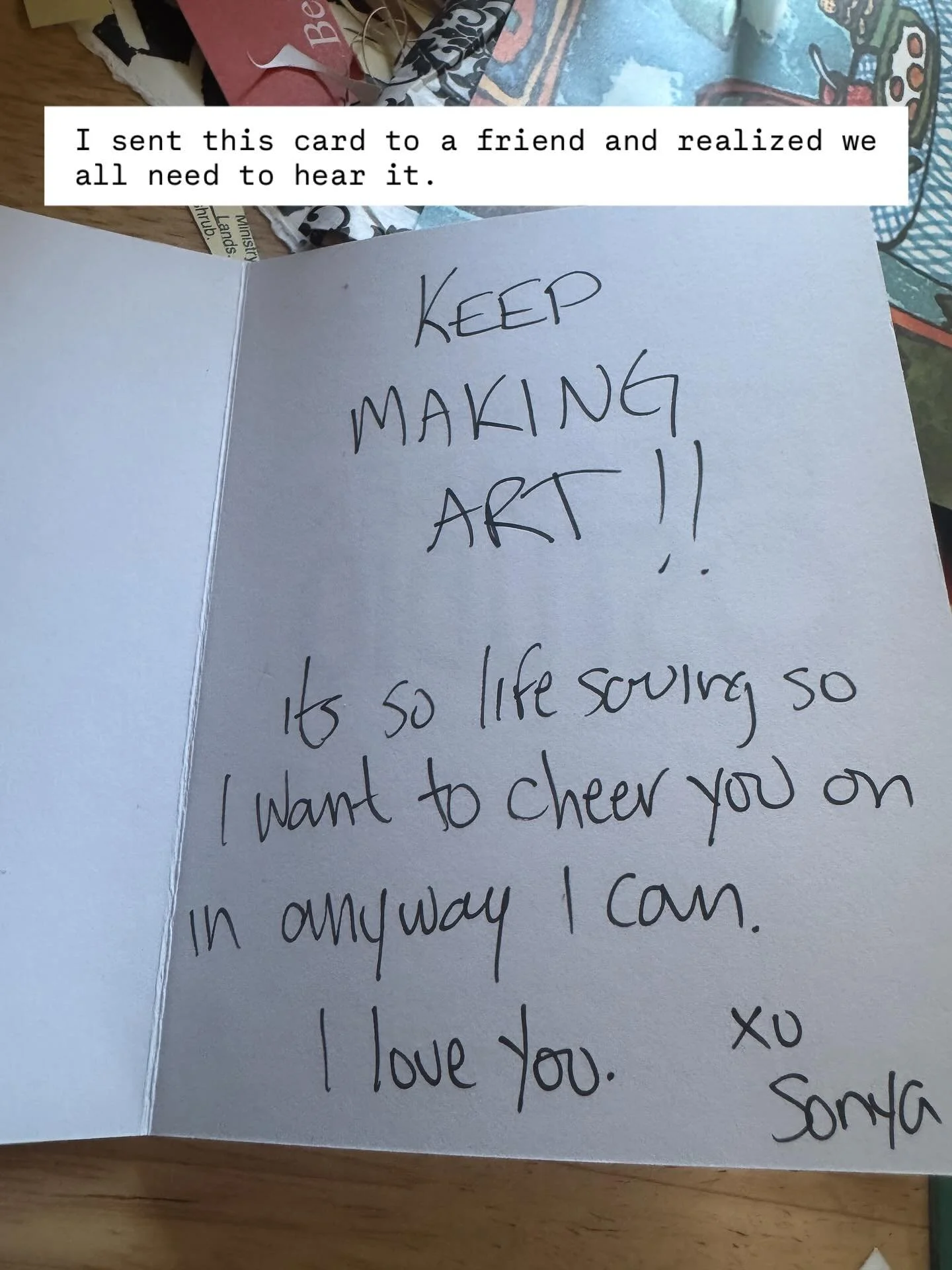 Art is culture making.  Art is world making. Art is life making. Art is related. Art is transforming, opening to possibility. Keep Making Art!!!